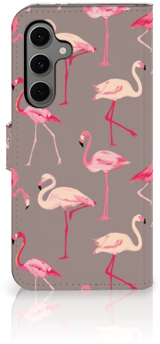 Samsung Galaxy S24 FE Telefoonhoesje met Pasjes Flamingo