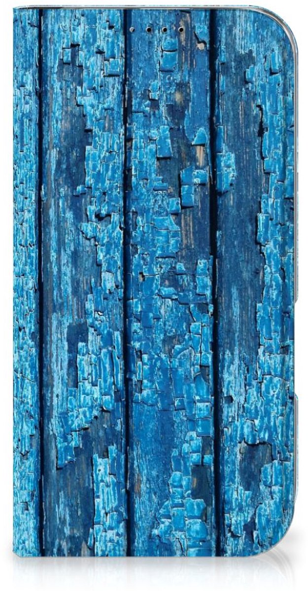 iPhone 16 Book Wallet Case Wood Blue