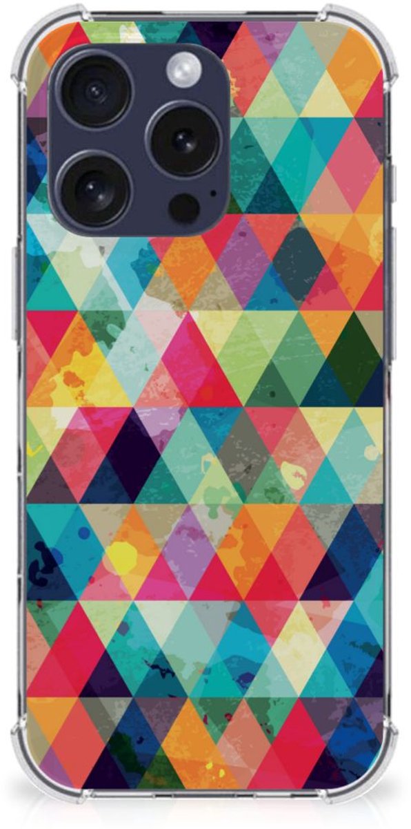 iPhone 16 Pro Max Doorzichtige Silicone Hoesje Geruit