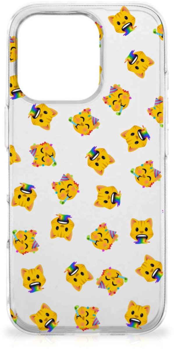 TPU bumper voor iPhone 16 Pro Max Katten Emojis