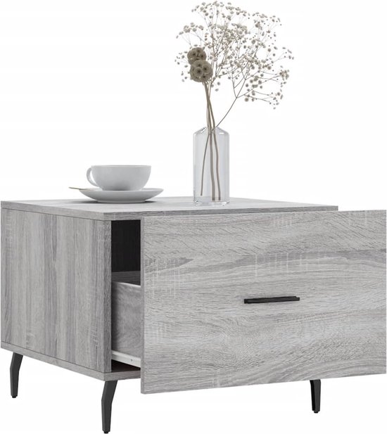 Salontafels 2 st 50x50x40 cm bewerkt hout sonoma
