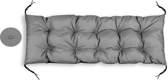 Coussin De Jardin Imperméable 120 X 40 Cm Gris - Confort Pour Banc Et Extérieur