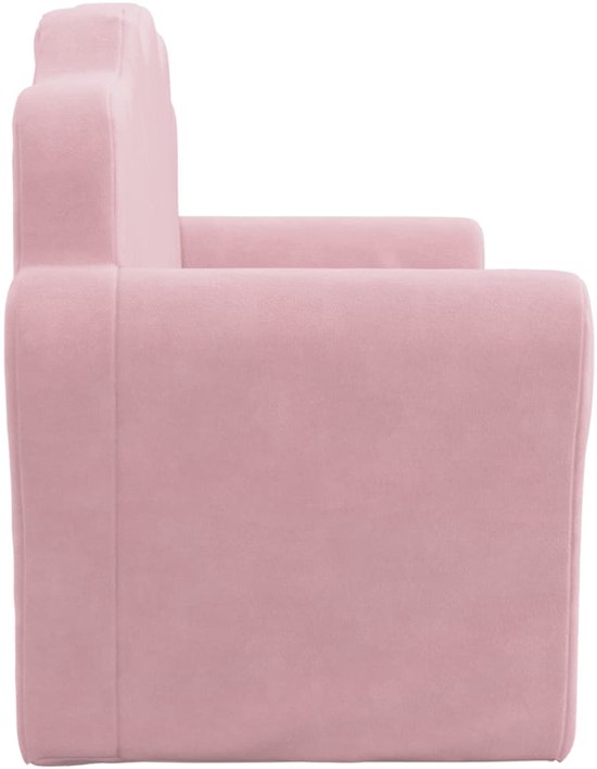vidaXL - Kinderbank - 2-zits - roze - zacht - pluche — afbeelding 2