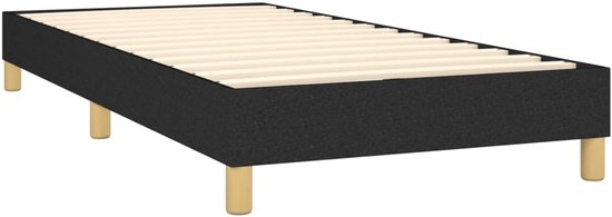 vidaXL Boxspring met matras stof zwart 90x200 cm - Boxspring - Boxsprings - Bed - Slaapmeubel