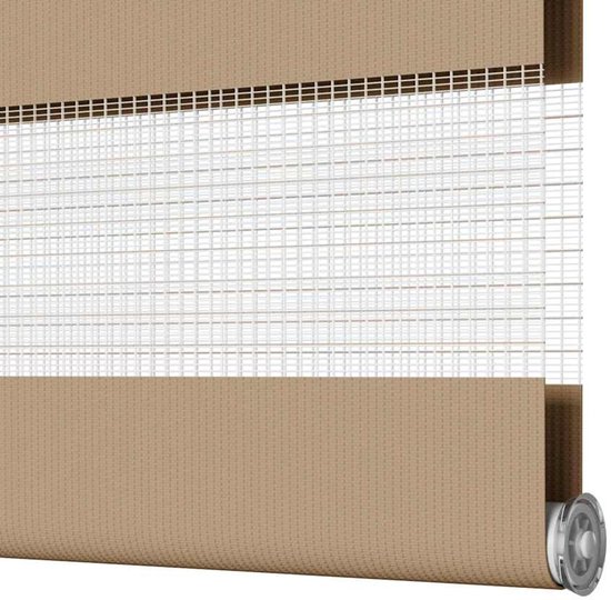 vidaXL - Zebra - Store - 125x230 - cm - largeur du tissu - 120,9 - cm - polyester - marron sable