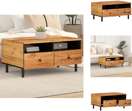 Bijzettafel C-vormig 42x40x50 cm massief acaciahout kopen? | .nl