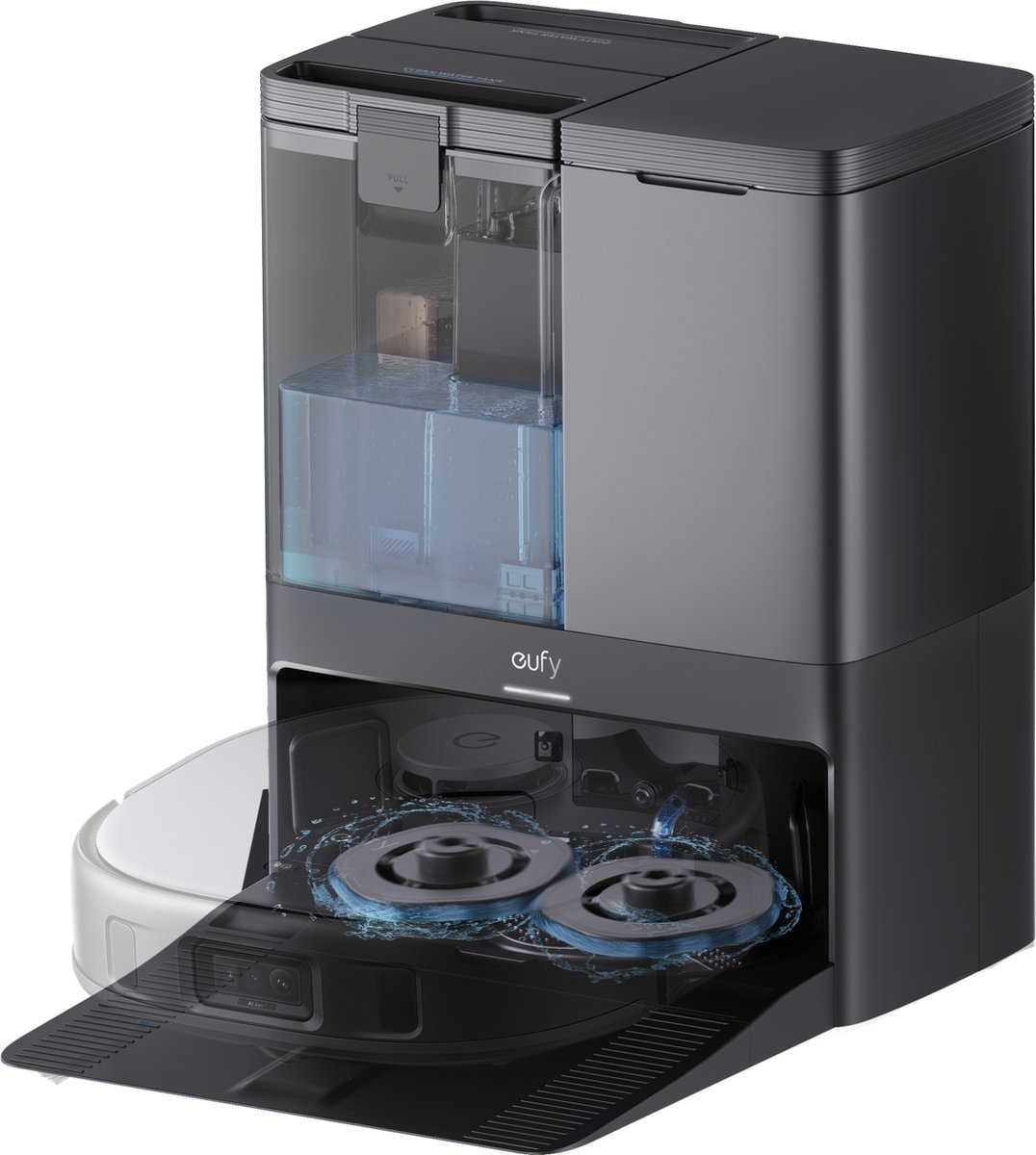 Afbeelding 3 van eufy X10 Pro Omni Complete robotstofzuiger met dweil en Vervangingssets- Robot Vacuum 8000 Pa zuigkracht, tapijt detectie AI-obstakel vermijding, wast en droogt de dweil, automatisch legen en vullen