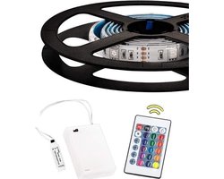 LED strip batterij aangedreven RGB Flexibele Rope Lighting met batterij voeding en afstandsbediening met 24 toetsen RF