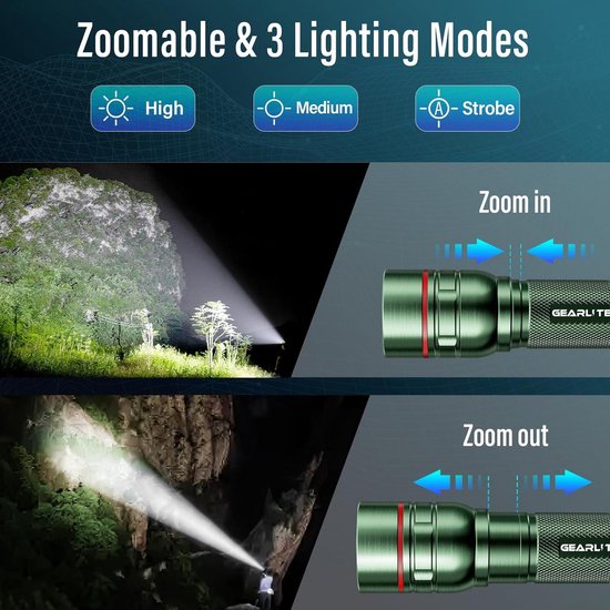 LOVERUIS Oplaadbare zaklamp Dimbare siliconen zaklamp met sleutelhanger voor camping, verjaardagscadeau (Eenhoorn