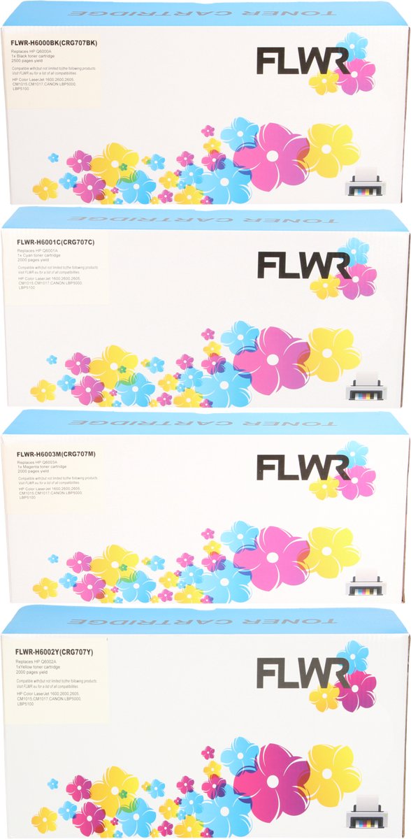 FLWR - Toners / 124A / 707 / Multipack / Zwart en Kleur - Geschikt voor HP