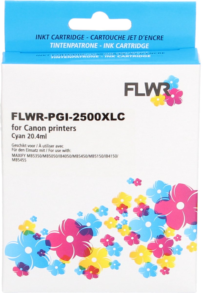 FLWR / Inktcartridge / PGI-2500XL / Cyaan - Geschikt voor Canon