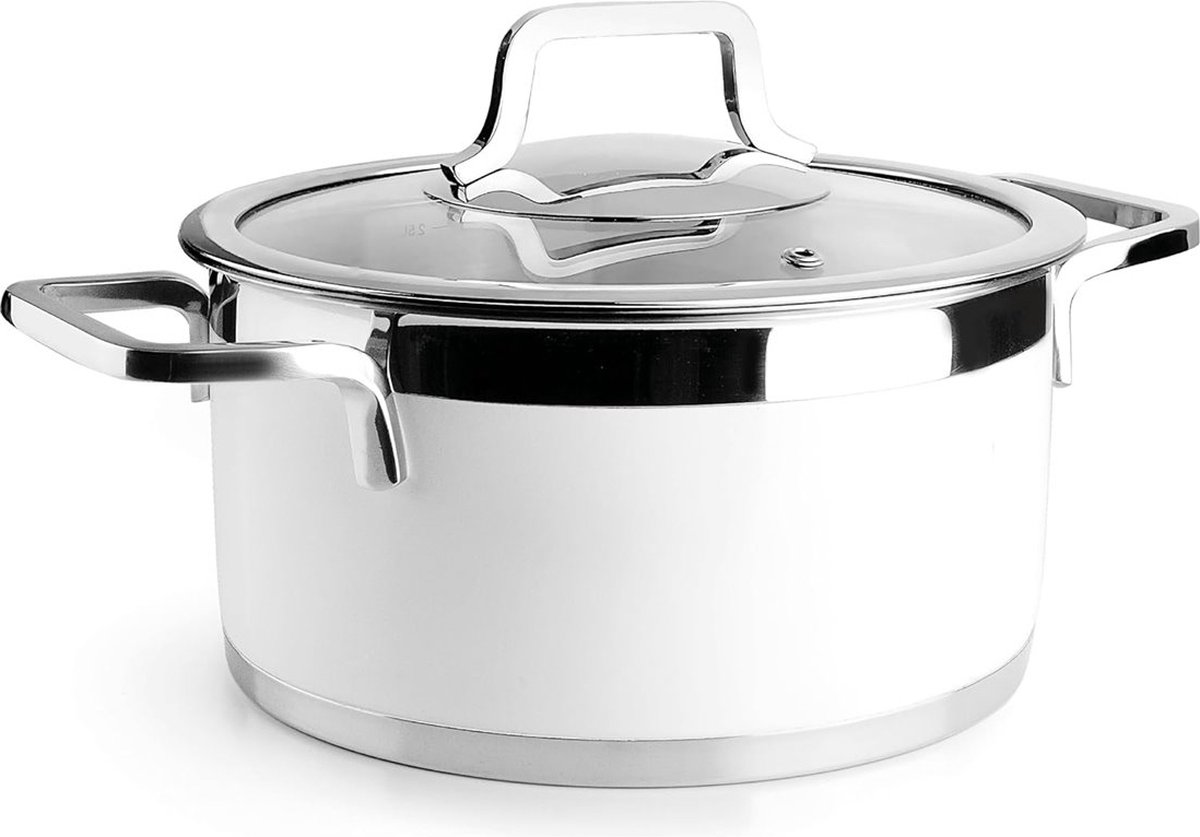 Lacor Buffet Kookpot met Deksel - Wit - Ø 20cm