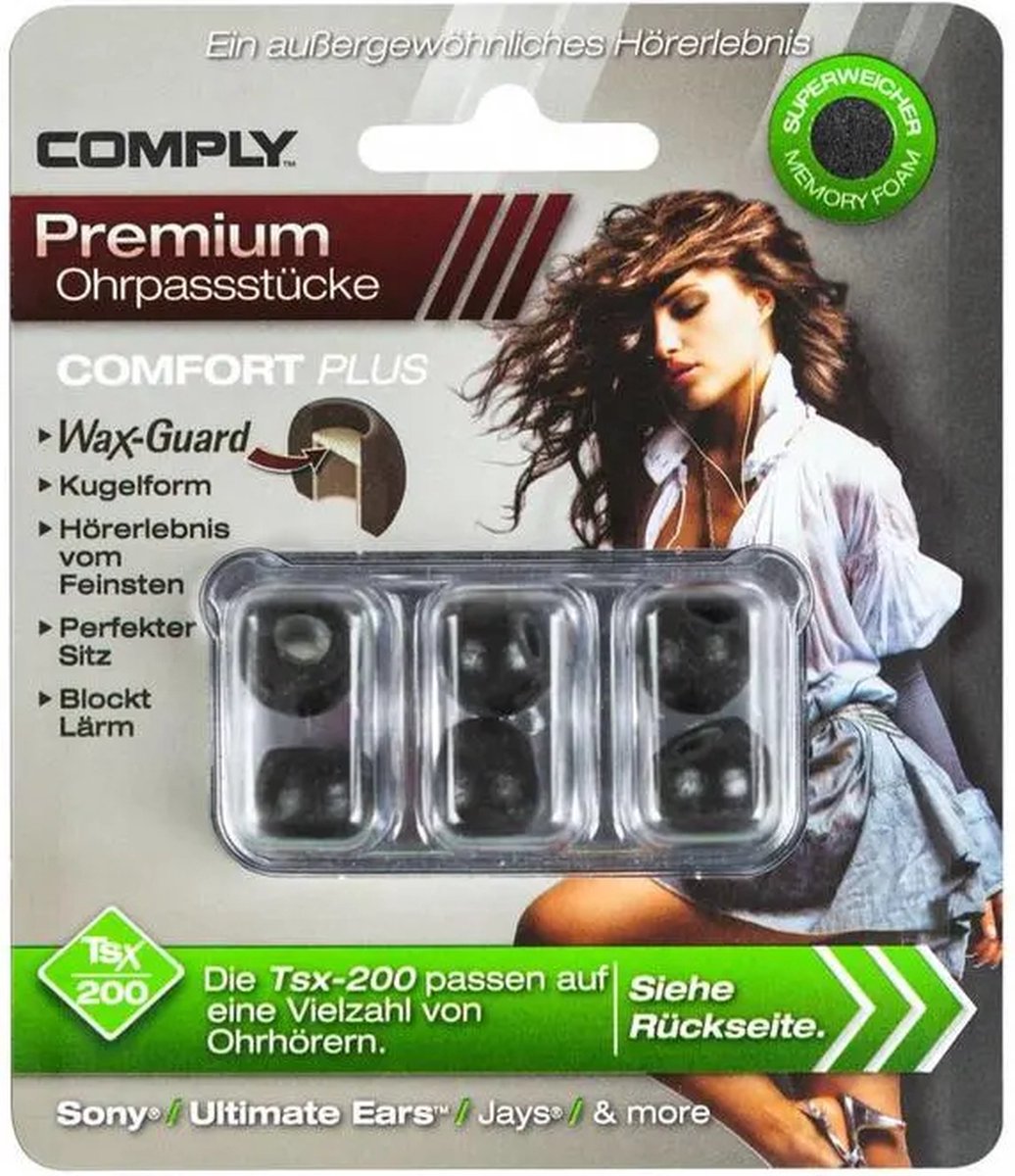 Comply Foam TSX-200 - size small - ear tips- schuim - zwart - per 3 paar