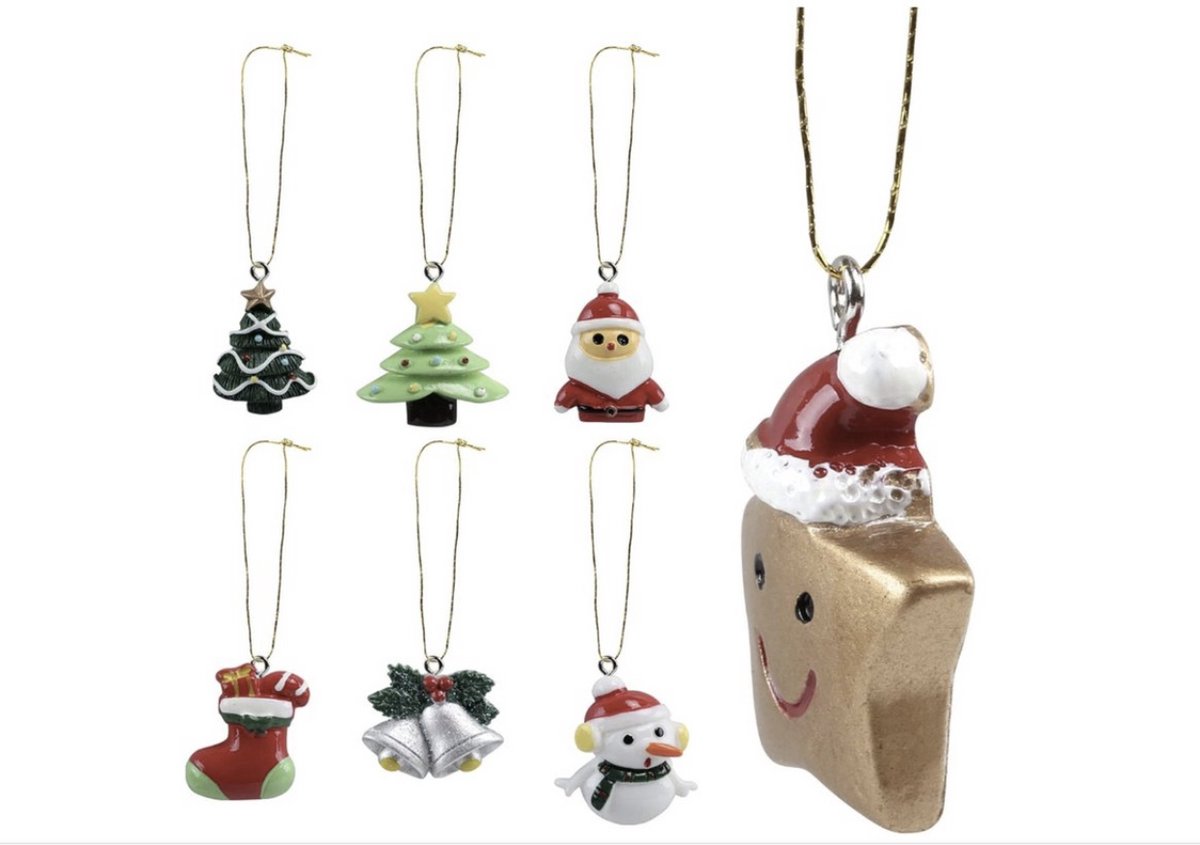 Kersthangers en kerstboomversiering set voor adventskalender met 24 delen, merkloos.