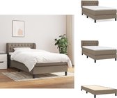 vidaXL Cadre de lit - Taupe - 203 x 103 x 78/88 cm - Matras à ressorts ensachés - 100 x 200 x 20 cm - Surmatelas doux pour la peau - 100 x 200 x 5 cm - vidaXL - Lit