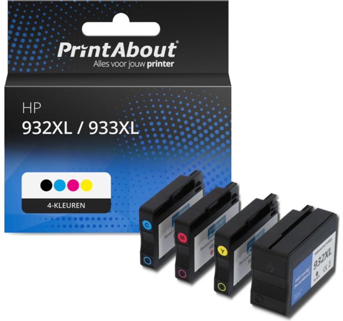 PrintAbout - Inktcartridge / Alternatief voor de HP CN053AE (nr. 932XL) / 4 Kleuren