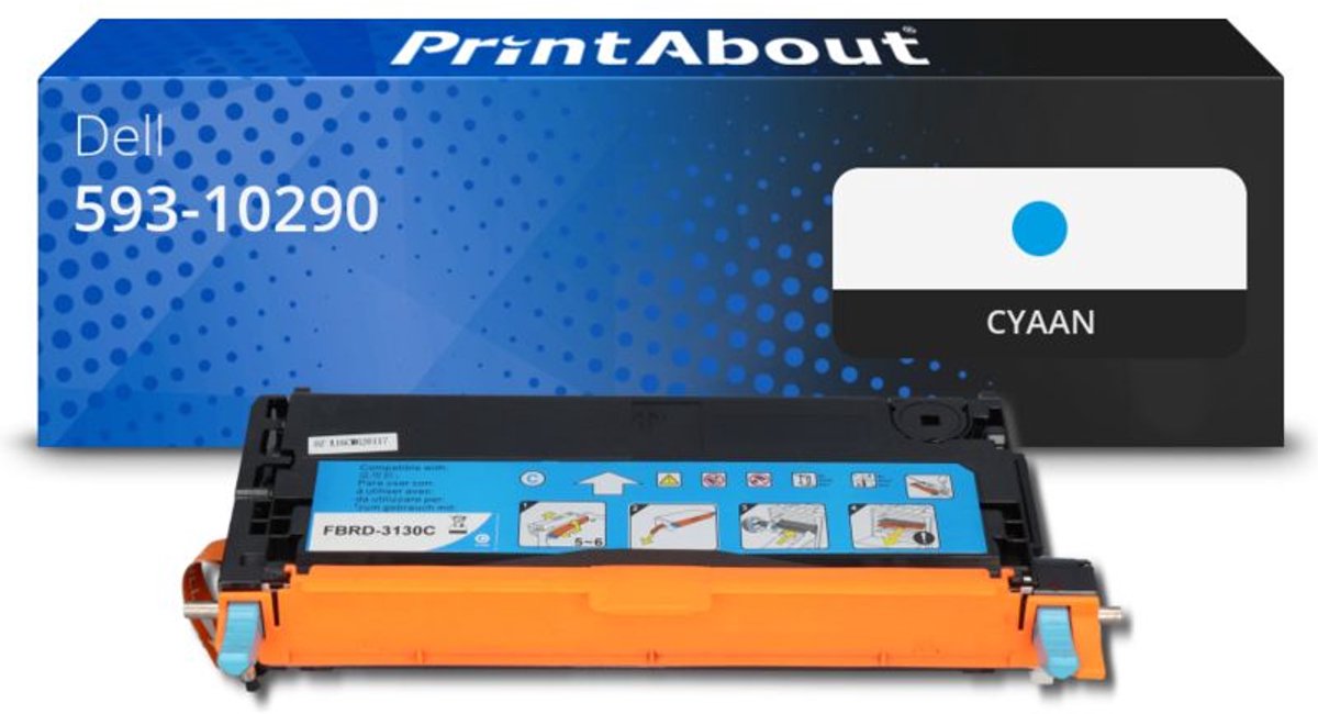 PrintAbout - Alternatief voor de Dell 593-10290 / cyaan