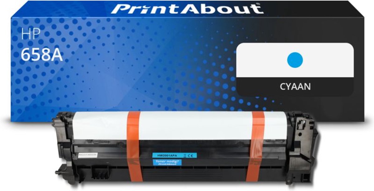 PrintAbout Huismerk HP 658A (W2001A) Toner Cyaan