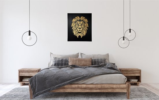 Décoration murale Lion - Géométrique - 70x60cm - Décoration murale - Animal - Décoration murale en bois - Animaux - Décoration murale - Tableau mural