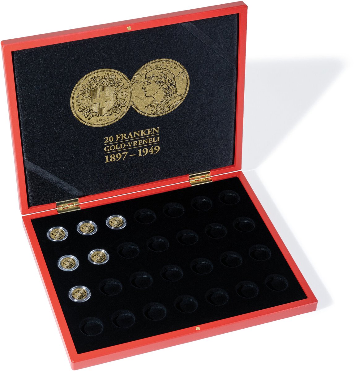 Presentatie cassette, Volterra Uno - voor Munten - Verneli, 20CHF, Gold in capsules (28 st.)