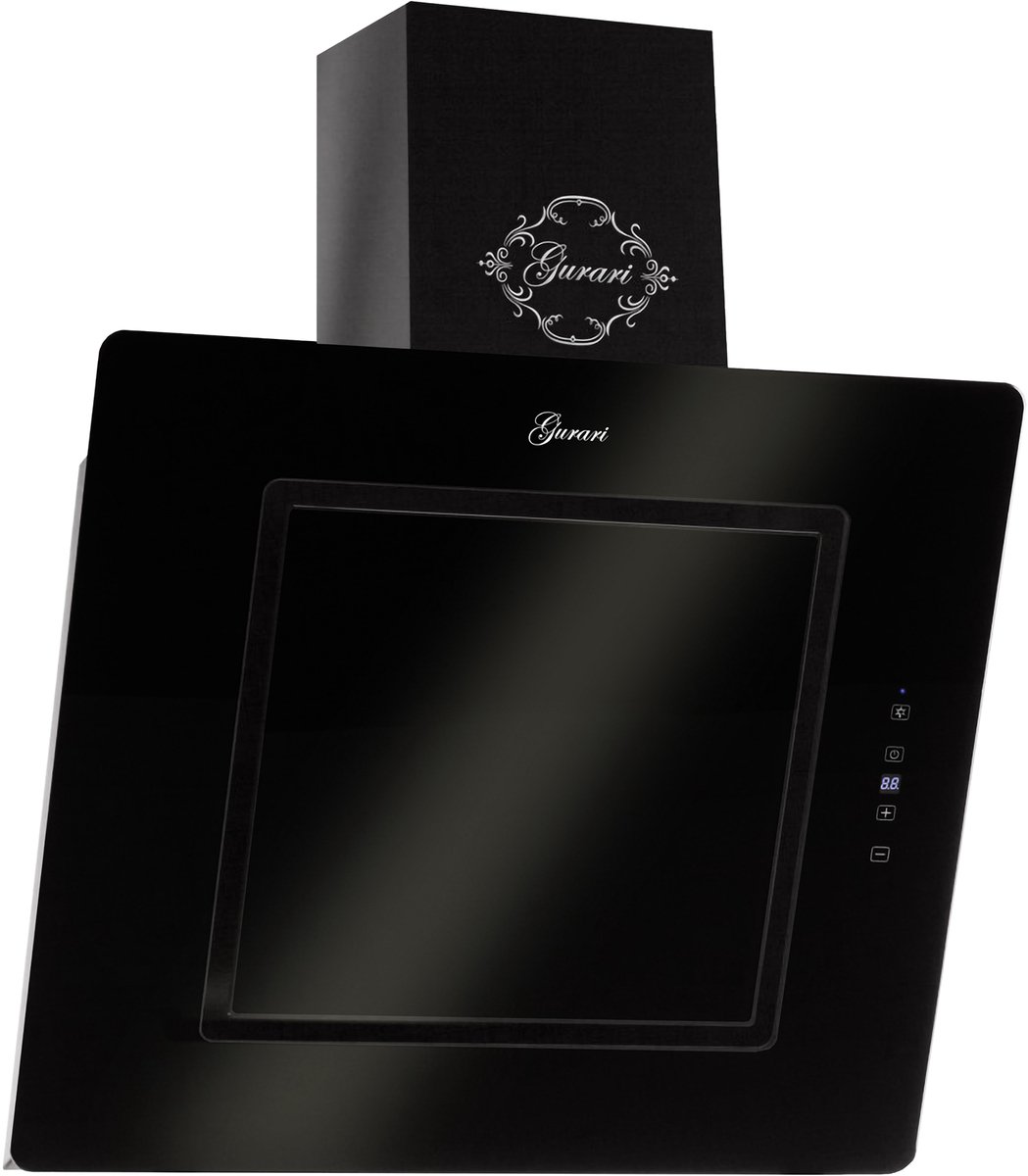 GURARI GCH S 155 60 BL PRIME N+Slang, wasemkap, Afzuigkap 60 cm, zwart glas, 1000m³/h