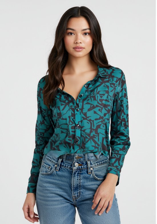 Angelle Milan - Motif vert - Léger et infroissable - En 5 tailles (XXL)