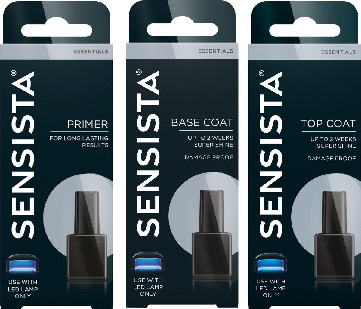 Sensista All You Need Set - Primer - Base Coat - Top Coat - Gellak Voordeelset - 3 stuks
