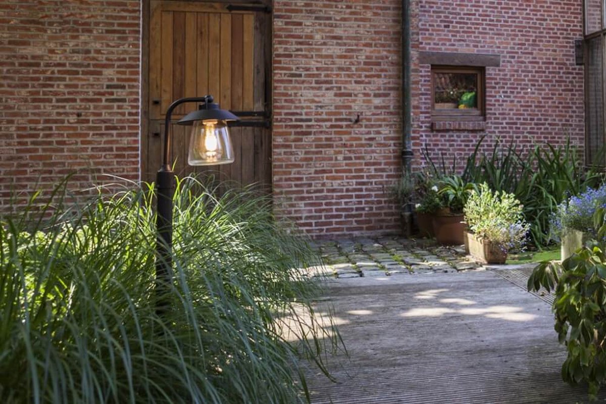Lutec Cate - Sokkellamp voor buiten - E27 - Mat roest