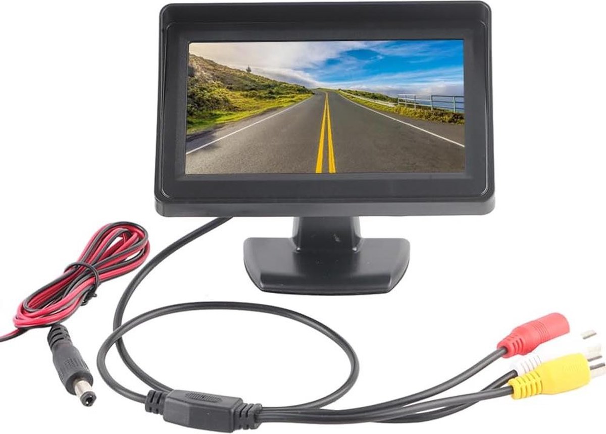 Backup Camera Monitor Kit 4.3inch LCD Zwart Waterdicht Achteruitrijcamera Monitor Auto SUV Van Vrachtwagen - Hoogwaardige kwaliteit - Eenvoudige installatie .