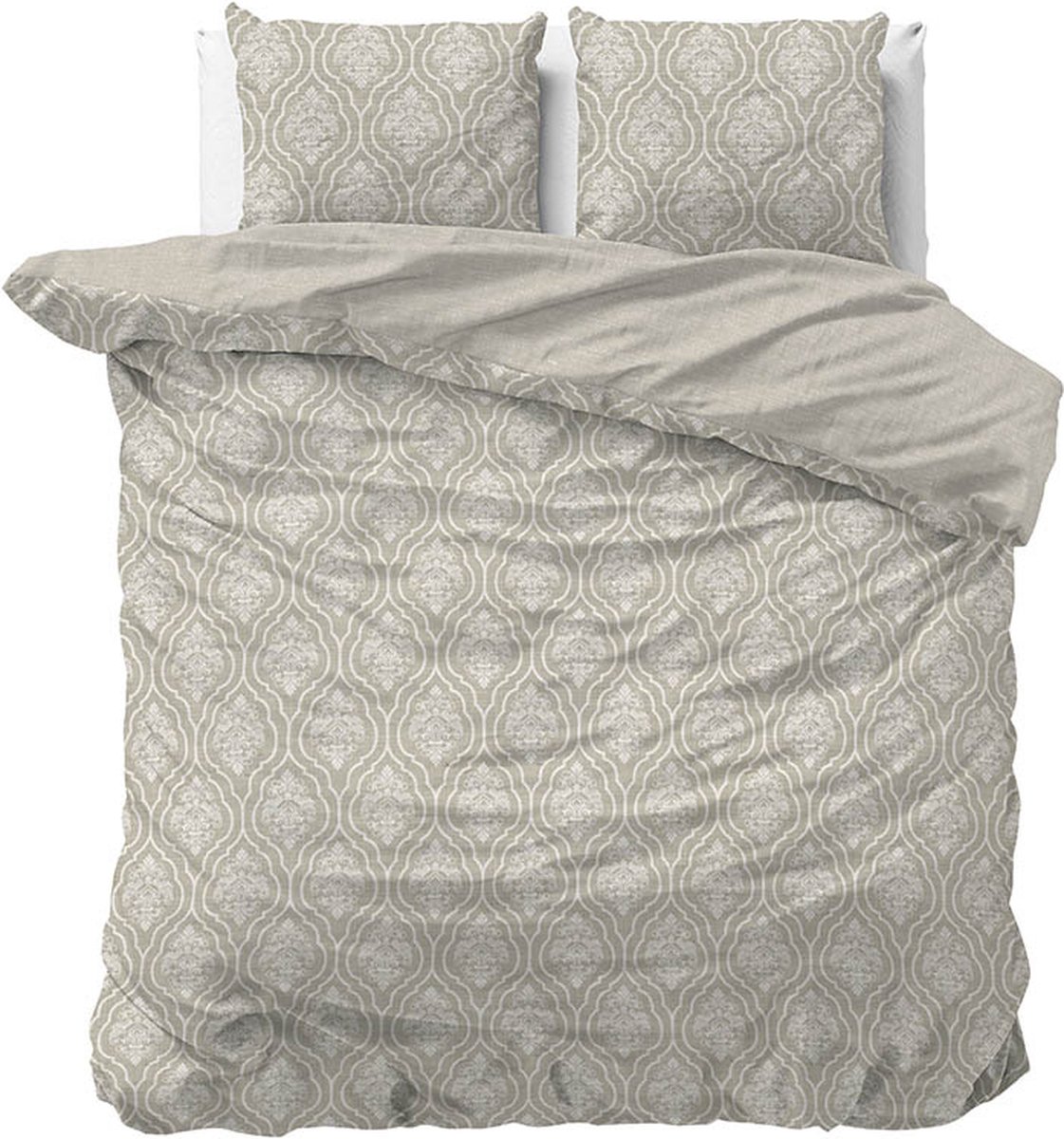 Dekbed-Discounter - Manilla Dekbedovertrek 200 x 200/220 cm - Verkoelend Katoen-Satijn - Dubbele instopstrook - Wassen op 30 graden - Inclusief 2 kussenslopen - Sofia