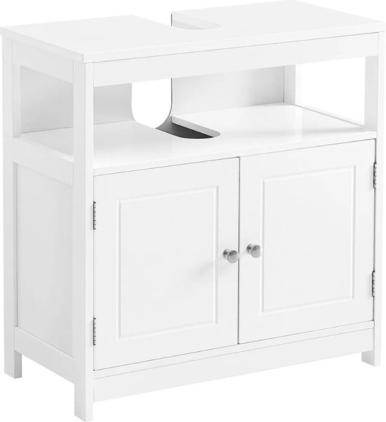 Wastafelmeubel - Wastafelonderkasten - Wastafel Onderkast - Badkamer Kastje - Wastafel Onderkast Met Uitsparing - Wastafelkast - 60x60Cm - Wit
