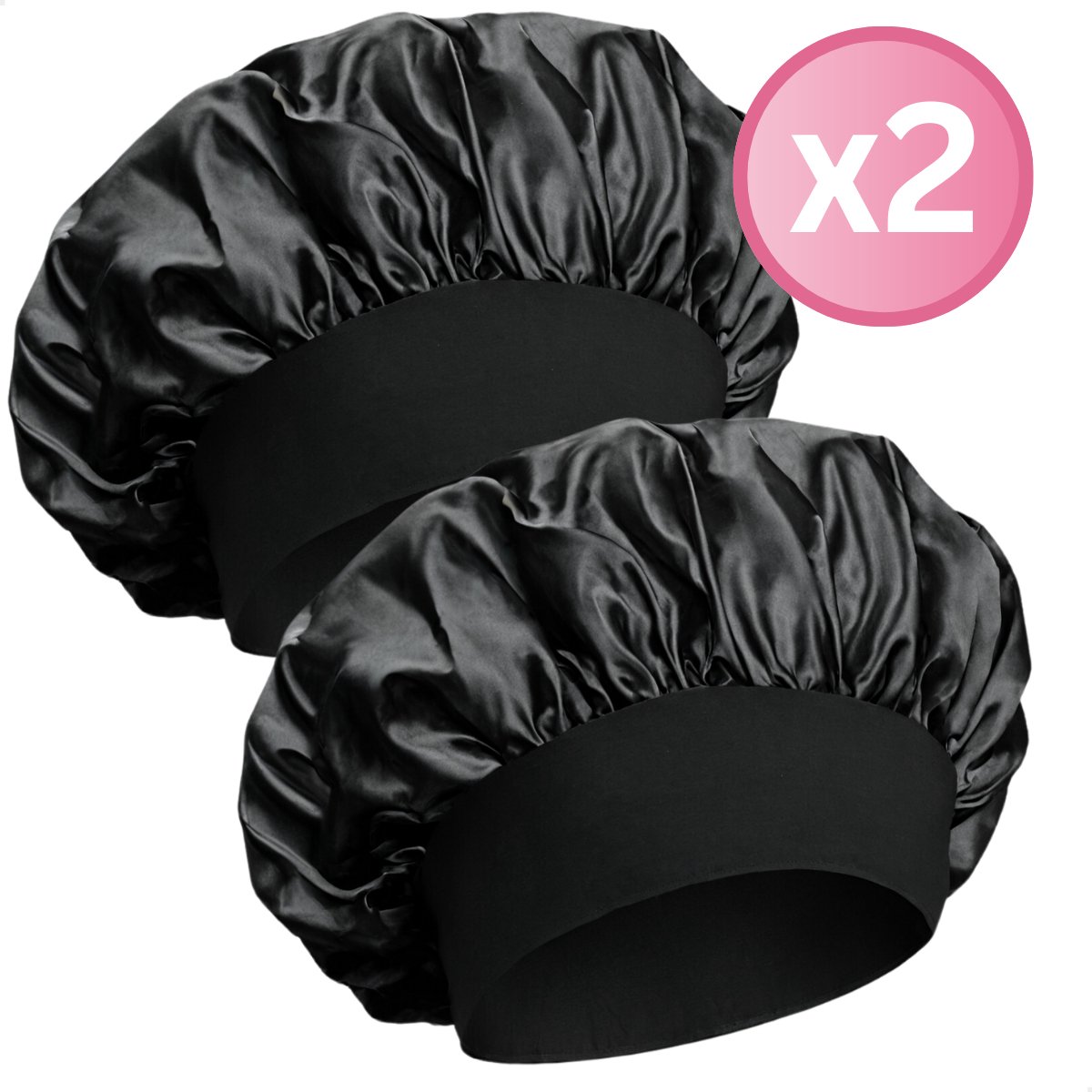 RENALUX - Bonnet Satijn - 2 Stuks - Satijnen Slaapmuts - Luxe Bonnet Satijn - Haarnetjes - Haarverzorging - Elastisch - Satijn - 2 Stuks