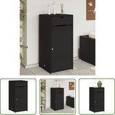 Abri de jardin The Living Store 55x55x111 cm en résine tressée noire - Meuble de rangement de jardin - Abri de jardin - Meuble de rangement - Abri extérieur - Rangement Plein air