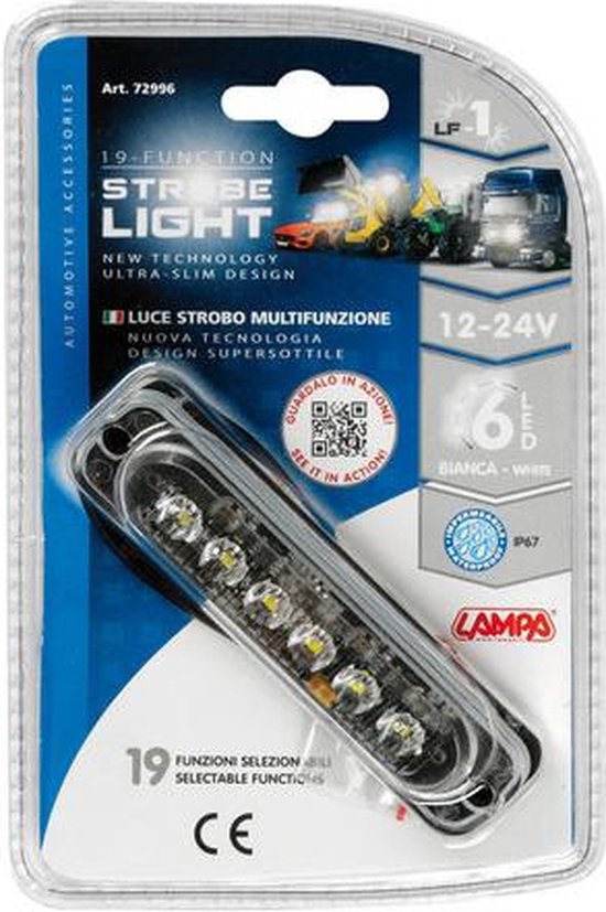 Lumière stroboscopique LED 113x28x10mm - 12/24V