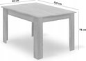 Houten tafelblad met eiken sonoma print, witte poten. Afmetingen 120x80 cm, hoogte 75 cm.