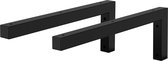 Wandhouder Plankhouder set van 2 400 x 150 mm zwart staal ML design