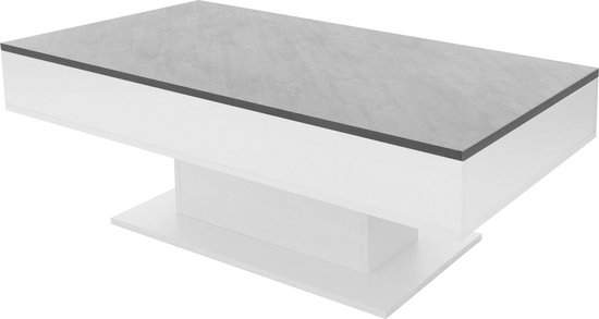ML-Design salontafel met 2 opbergvakken onder schuifblad, houtlook/zwart, 110x60x40 cm, woonkamertafel met 2 opbergvakken, bijzettafel met kistfunctie, sofatafel uittrekbaar tafelblad