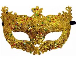 Scoby - Venetiaans Masker - Oogmasker - Gemaskerd Bal - Sensueel - Erotisch Masker - Verkleedpartij - Goud - One Size