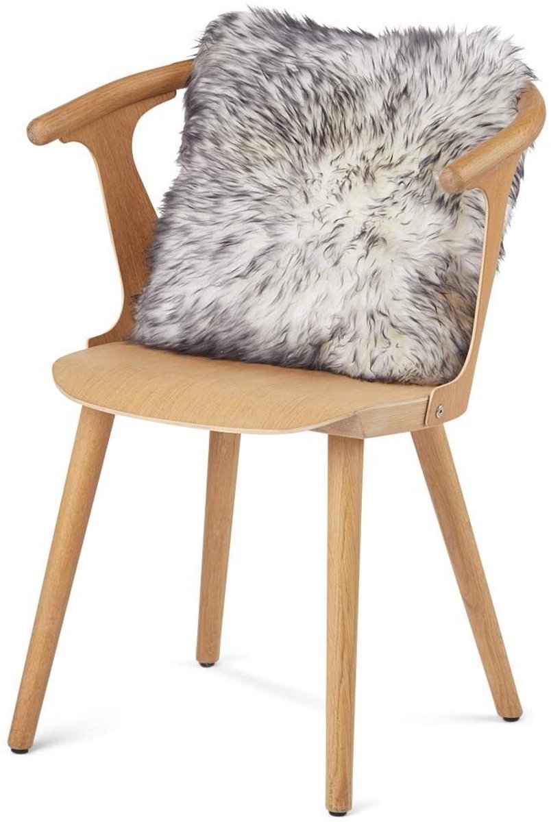 Sheepskin House Schapenvacht Kussen - Langharig - Nieuw-Zeeland - 40x40 cm Black Tip