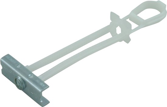 Toggler Hollewand anker, wit plastic met metalen vleugels.