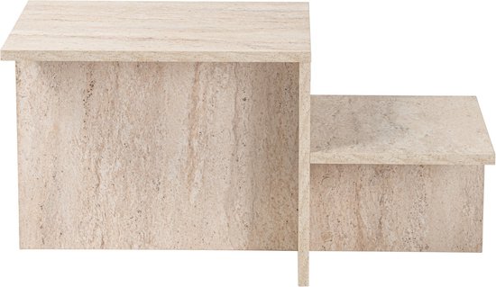 Asir - Table basse - Travertin - 80 x 40 x 40 cm
