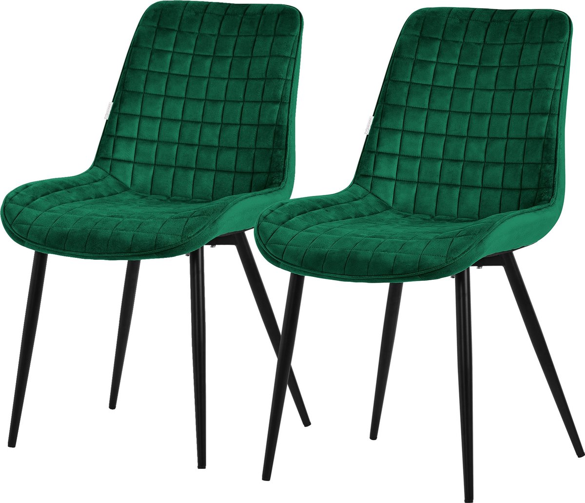ml-design eetkamerstoelen set van 2 donkergroen fluwelen zitting met zwarte metalen poten keukenstoelen met rugleuning woonkamerstoelen gestoffeerde stoelen voor eetkamer keuken kantoor armstoelen