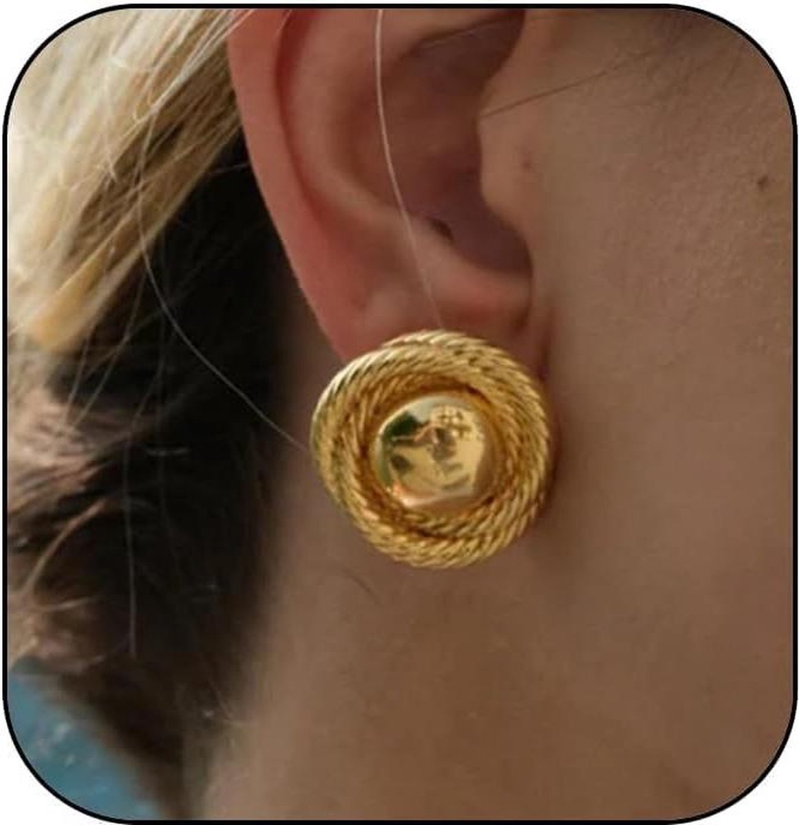 Gouden Druppeloorbellen voor Dames - Chunky Sieraden - Roestvrij Staal - Large