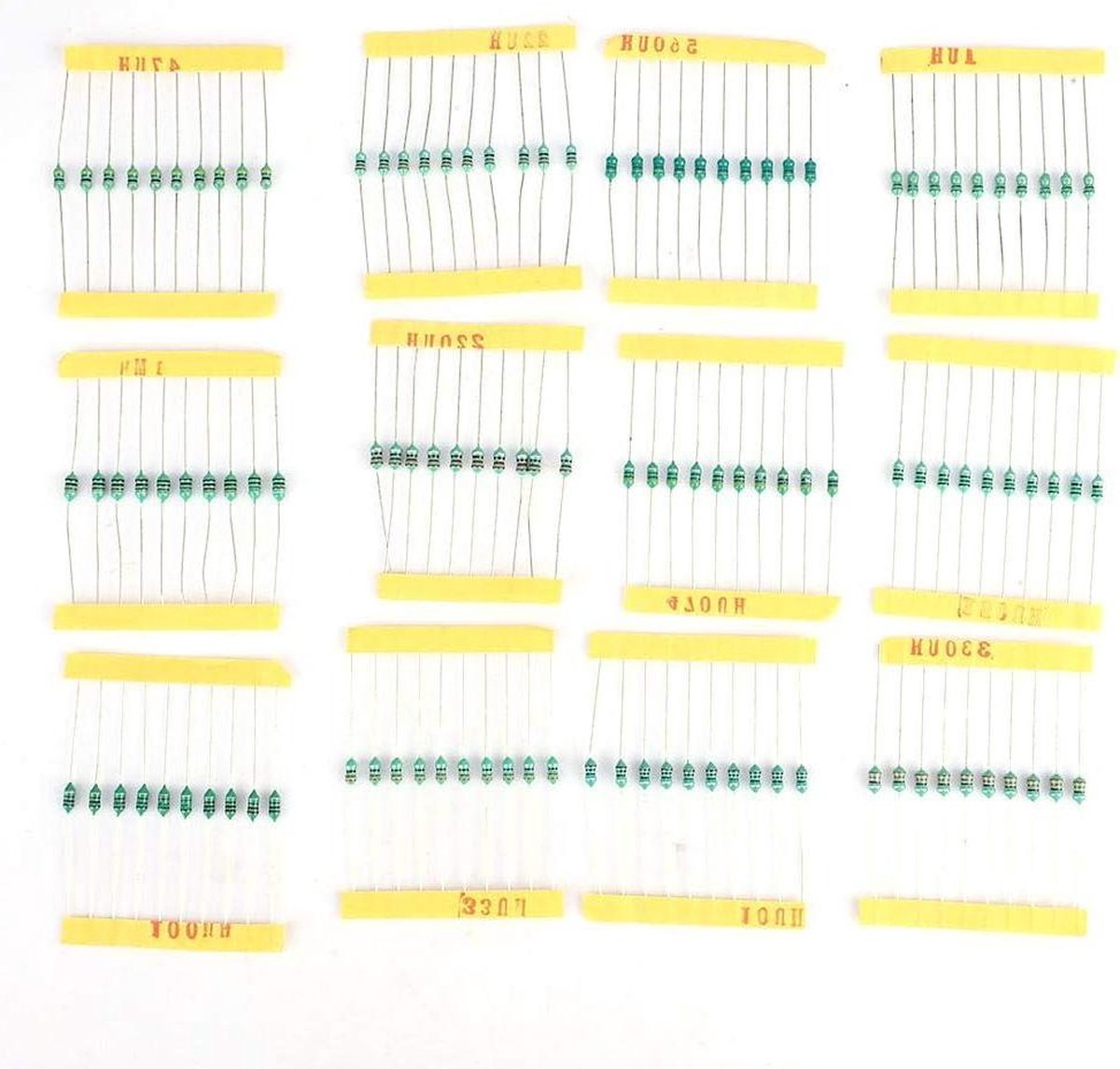 120 stuks elektrohinductorringen 1/4 W kleurring 12 kinderen inductieset 1 UH ~ 1 MH