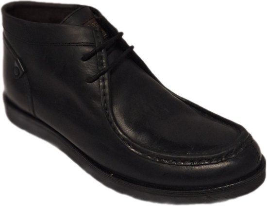 BASE LONDON-BOTTINES HOMME-OILY BLACK- CUIR- BOTTINES À LACETS-TAILLE 42