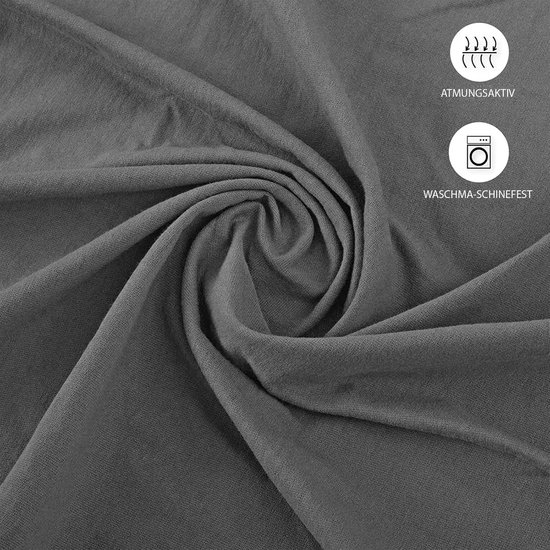 Home & Marker - Hoeslaken - Fitted Sheet - Matras Overtrek - Beddengoed - Bed Sheet - Grijs - 90x200 cm - COTSHE van Home & Marker — afbeelding 5