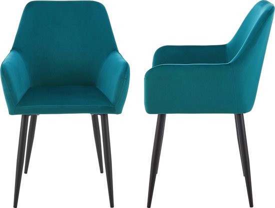 Chaise de salle à manger Hollola lot de 4 turquoise [en.casa]