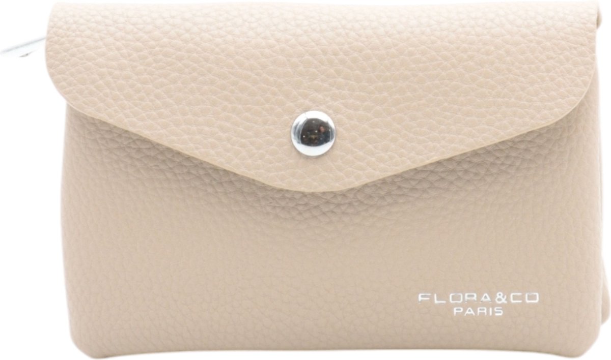 Flora & Co - Dames Portemonnee - Portefeuille - Beurs - Wallet - met rits - beige