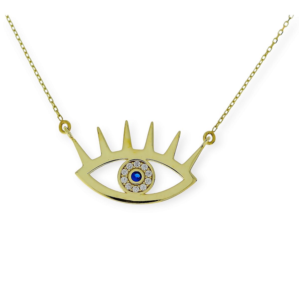 Gouden Ketting Boze Oog Hanger Zirkonia 14 karaats
