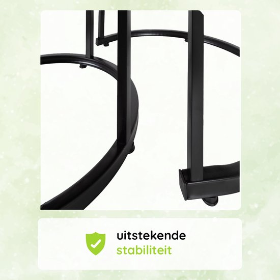 Ensemble de tables basses CASAMODA – ø 58/ 75 cm – Hauteur 36/45 cm – Table d’appoint ronde – Table basse industrielle – Table en bois – Set de 2 – Zwart